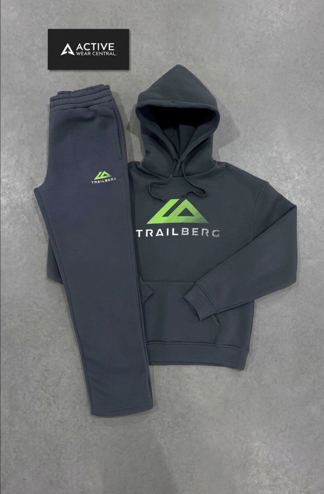 Trailberg fraction tracksuit hoodie/ joggers- grey/green