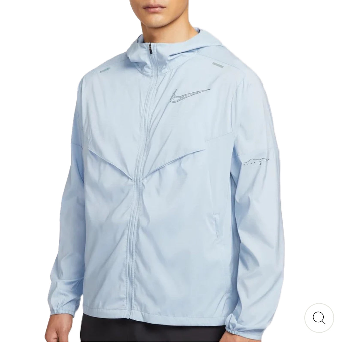Nike big swoosh jacket- light blue
