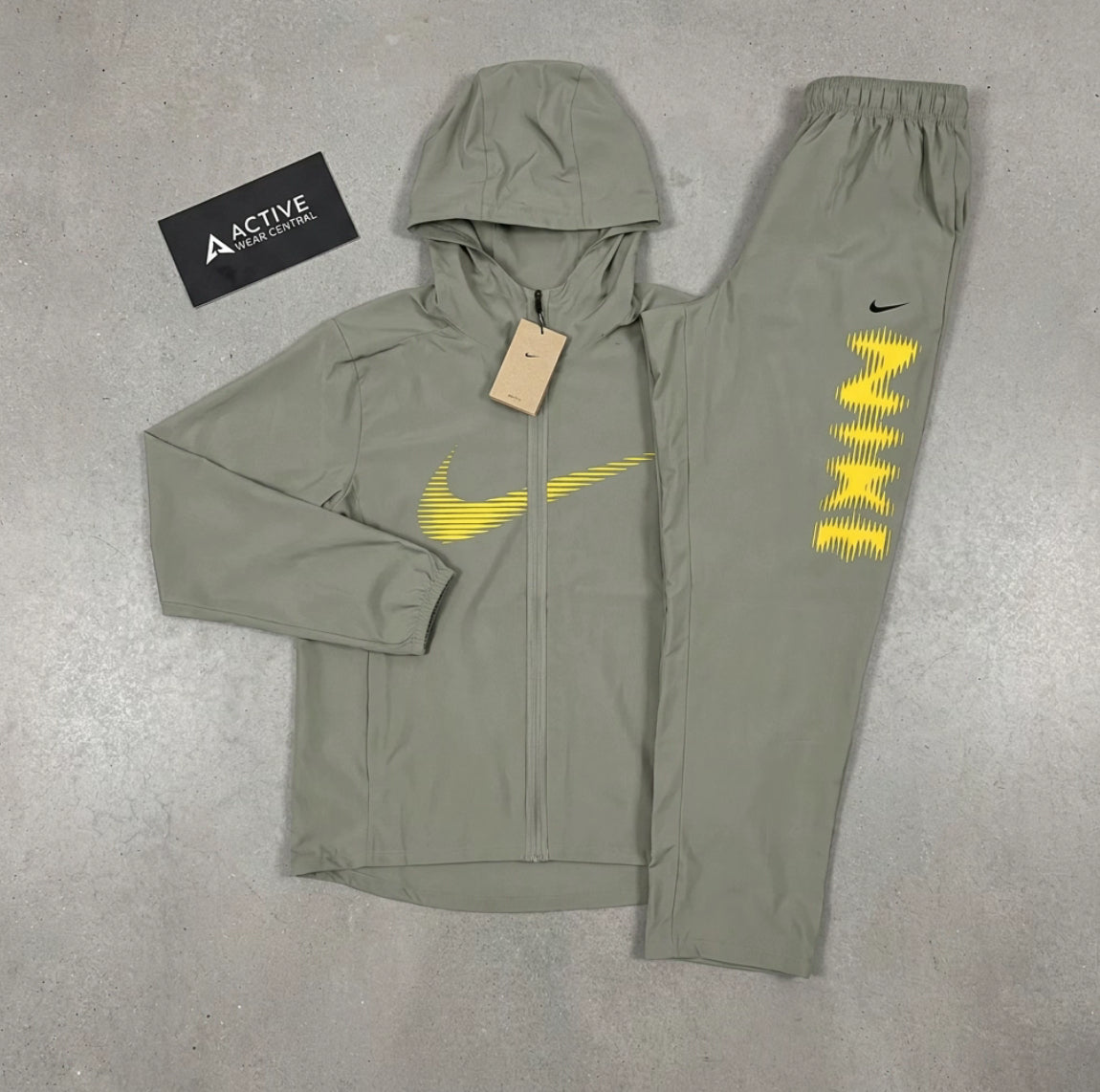 Nike HD swoosh/bottoms- green yellow