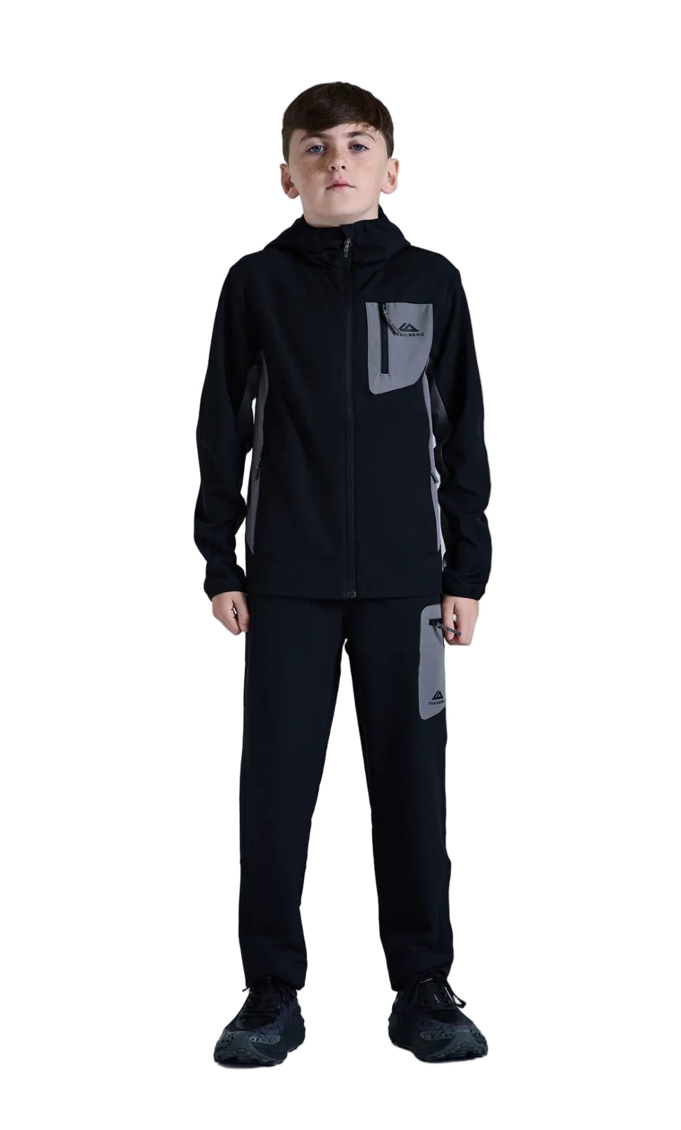 Trailberg outdoor tracksuit boys-black/grey
