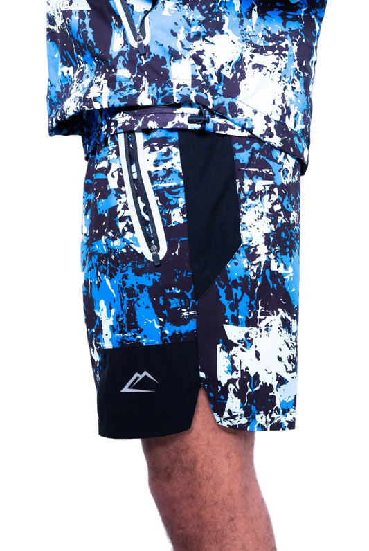 Active jacekt and shorts set-blue/black