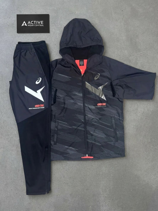 ASICS exclusive fleece lined tracksuit-black