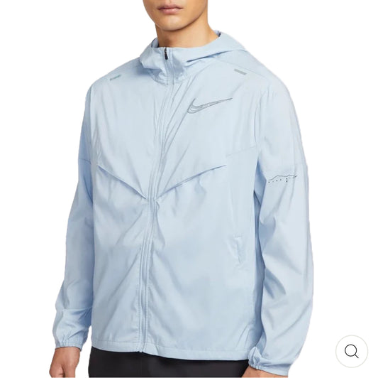 Nike big swoosh jacket- light blue