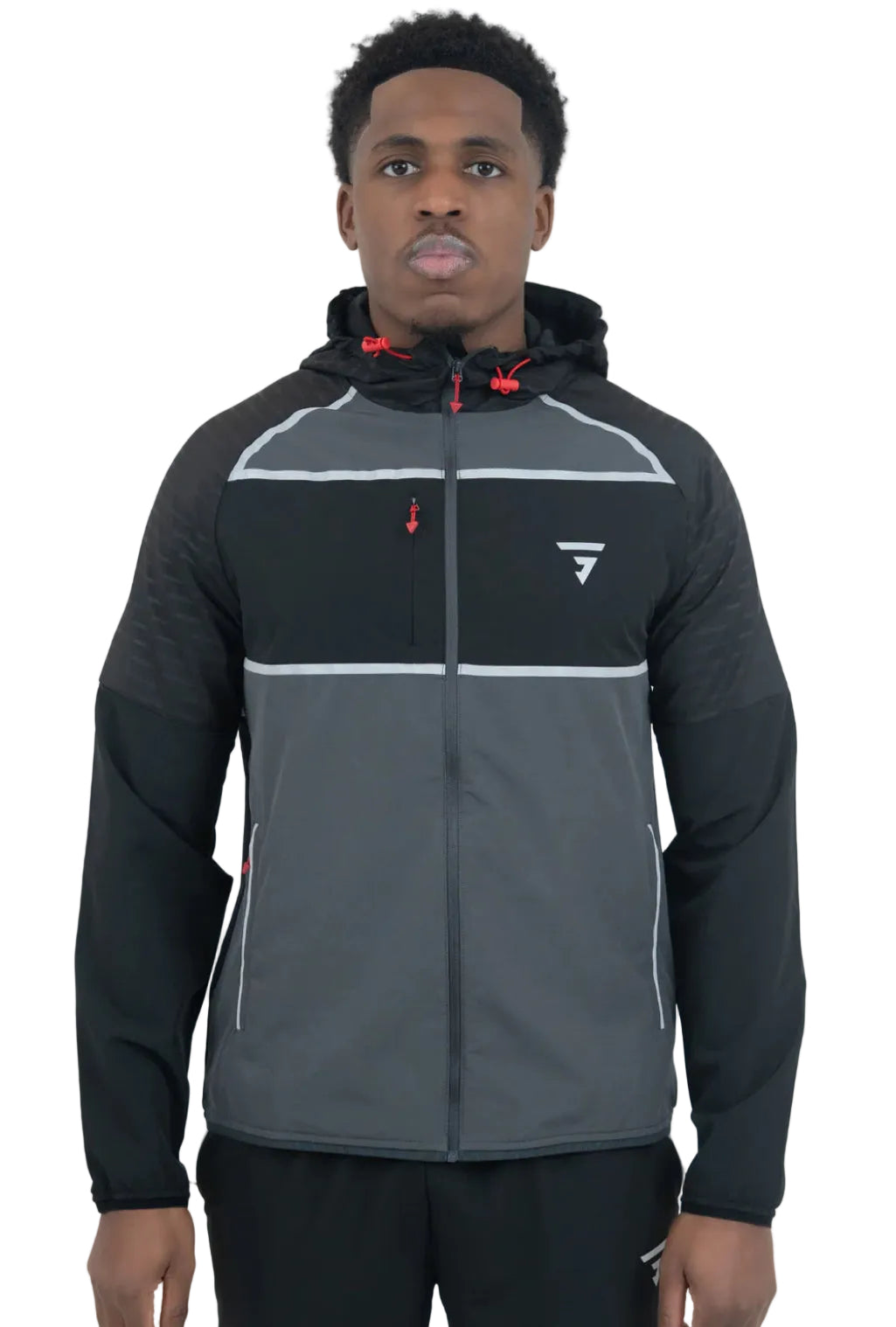 Griid jacket-black/red